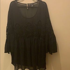 Black chiffon top
